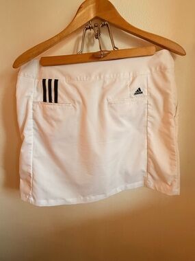 adidas White Women’s Athletic Skort with Black Stripe Accents